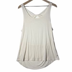 Tavi Breezy Tank Scoop Neck Twist Back Ivory White Top Women’s Size L